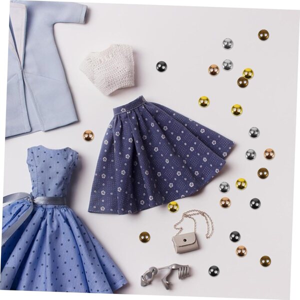 Garneck Set 100 Mini Bottoni Metallici per Vestiti di Bambola Stile Retrò