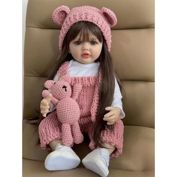 Bambola Reborn Girl 50 cm Vinile morbido con peluche - LKBOBIR, Realistica e Morbida