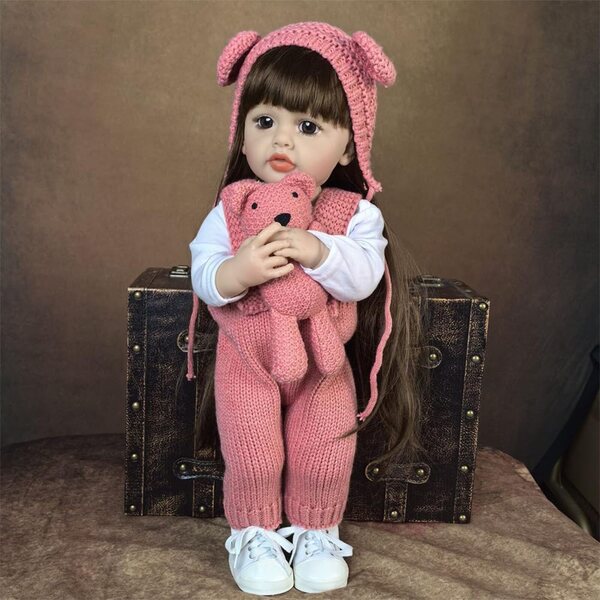 Bambola Reborn Girl 50 cm Vinile morbido con peluche - LKBOBIR, Realistica e Morbida