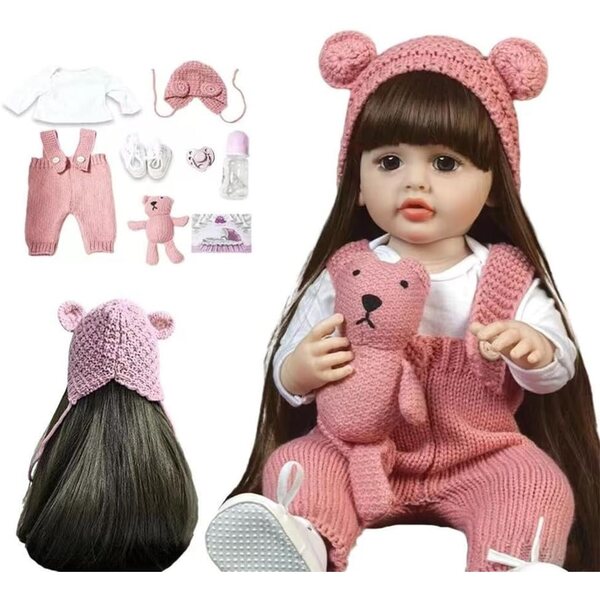 Bambola Reborn Girl 50 cm Vinile morbido con peluche - LKBOBIR, Realistica e Morbida