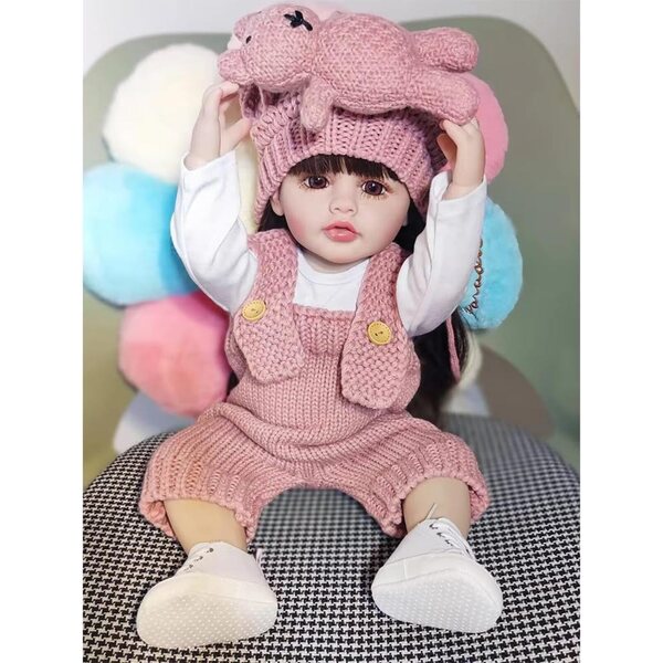 Bambola Reborn Girl 50 cm Vinile morbido con peluche - LKBOBIR, Realistica e Morbida