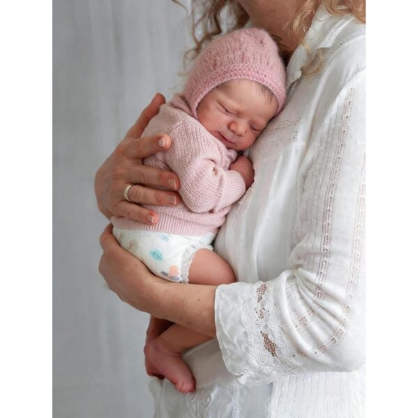 Bambola Reborn Silicone 46cm Realistica con Abiti e Accessori per Bambini