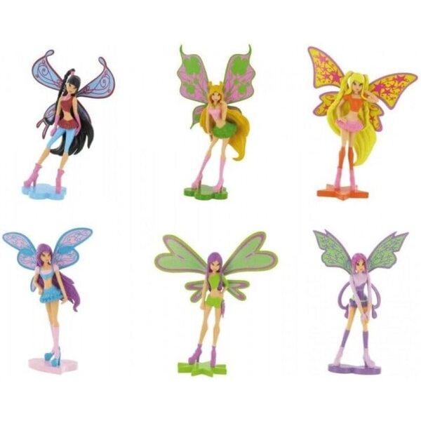 Set 21 personaggi Flora Tecna Stella Aisha Bloom Musa Rozy 12 cm con espositor