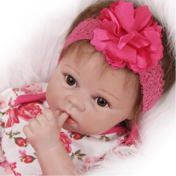 ZIYIUI Reborn Baby Girl Puppe, 55 cm, lebensecht, handgefertigt, mit Zubehör