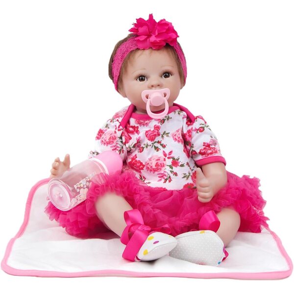 ZIYIUI Reborn Baby Girl Puppe, 55 cm, lebensecht, handgefertigt, mit Zubehör
