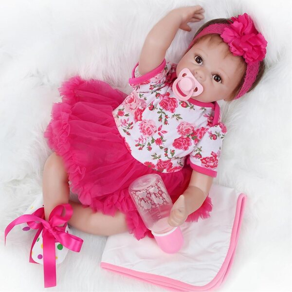 ZIYIUI Reborn Baby Girl Puppe, 55 cm, lebensecht, handgefertigt, mit Zubehör