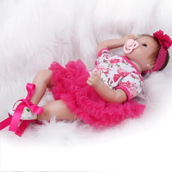 ZIYIUI Reborn Baby Girl Puppe, 55 cm, lebensecht, handgefertigt, mit Zubehör