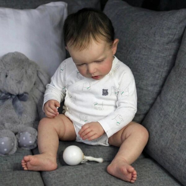 Zero Pam Reborn Baby Boy Doll 50 cm Realistische Silikonpuppe mit authentischen Haaren und Details