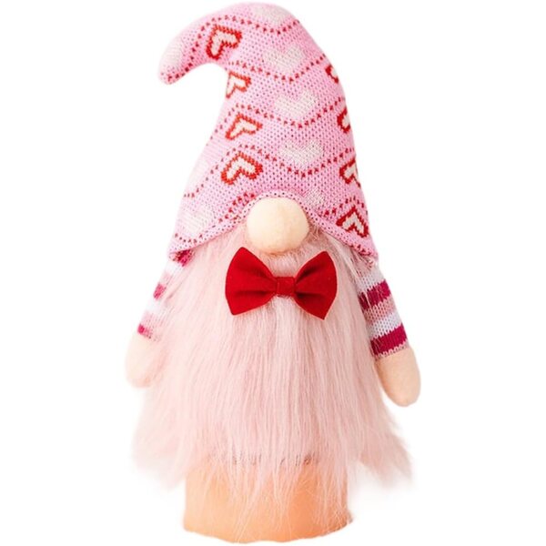 Pupazzo senza volto rosa 22 cm con cuore - decorazione romantica per San Valentino e matrimoni