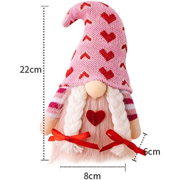 Pupazzo senza volto rosa 22 cm con cuore - decorazione romantica per San Valentino e matrimoni