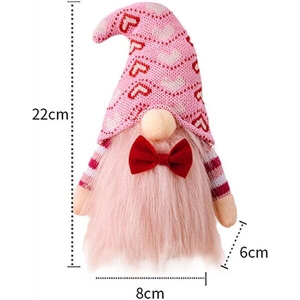 Pupazzo senza volto rosa 22 cm con cuore - decorazione romantica per San Valentino e matrimoni