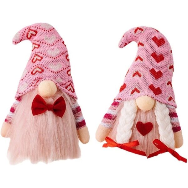 Pupazzo senza volto rosa 22 cm con cuore - decorazione romantica per San Valentino e matrimoni