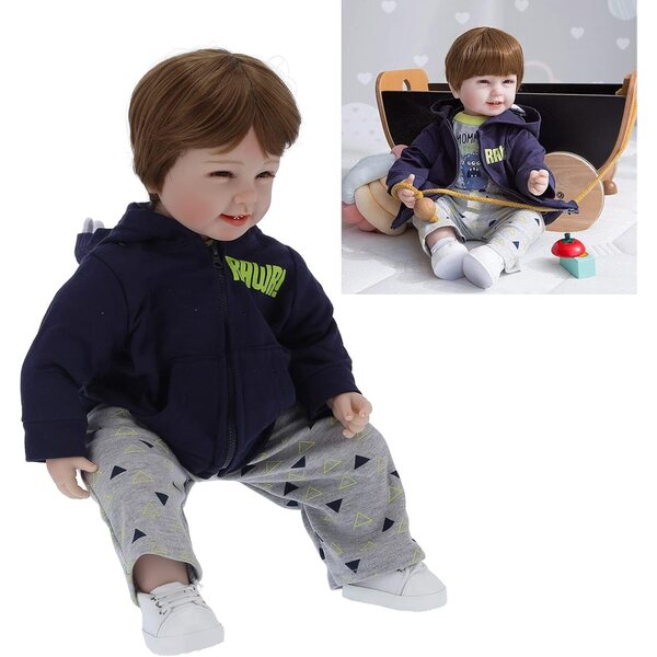 Cryfokt Reborn-Puppen, 55 cm, weicher Körper, Kleidung, 0–3 Monate, realistisches Spielzeug