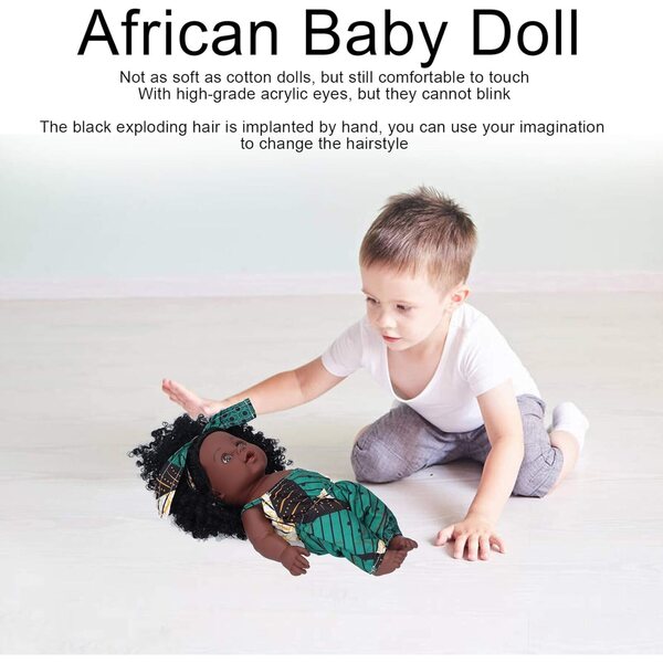 Cryfokt Reborn Africa Babypuppen 30 cm aus sicherem Vinyl mit Zubehör