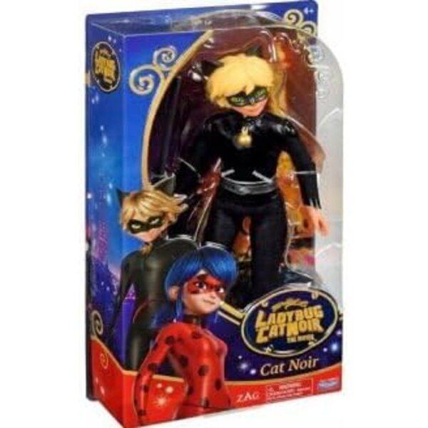 Miraculous Black Cat Plüschtier 26 cm mit Stab – bewegliche Puppe für Kinder