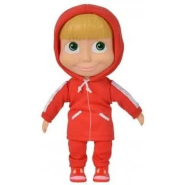 Bambola Masha 21 cm Morbido vestito rosso - Masha e Orso Giocattolo per bambini