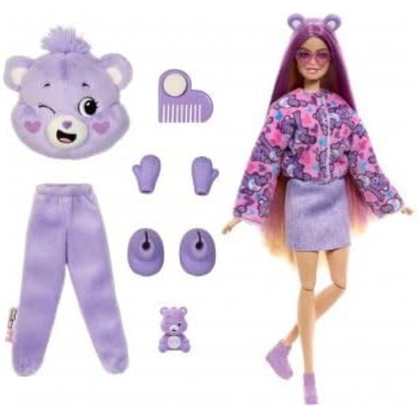 Cutie Reveal Care Bear Tougentille Puppe mit Plüschkostüm und 10 Überraschungen für Kinder