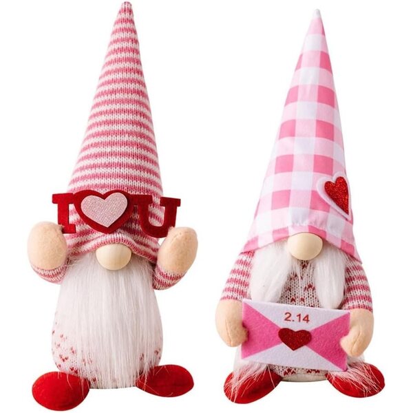 Morbida bambola nana di San Valentino 28 cm lavorata a maglia, regalo decorativo festivo