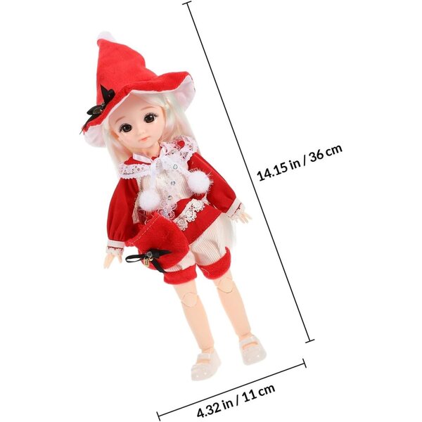 SOIMISS bambole BJD Articolata 30 cm con Abiti, Cappello e Borsa – Giocattolo Realistico per Bambine