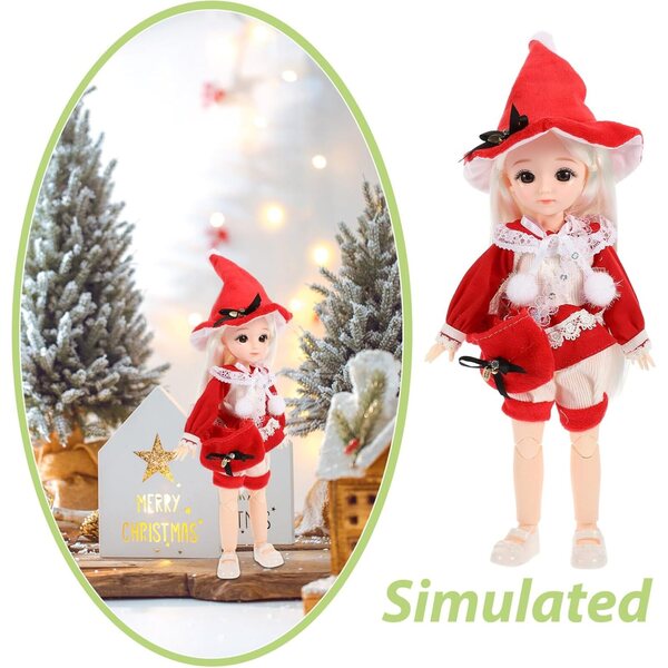 SOIMISS bambole BJD Articolata 30 cm con Abiti, Cappello e Borsa – Giocattolo Realistico per Bambine