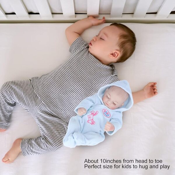 Dan&Dre Baby Doll Reborn 10" aus weichem Silikon, waschbar, realistischer Pyjama für Kinder