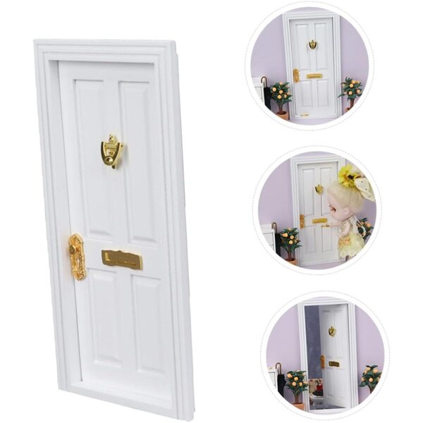Mini Porta in Legno Bianca 4 Scomparti per Casa delle Bambole e Progetti Fai-da-Te