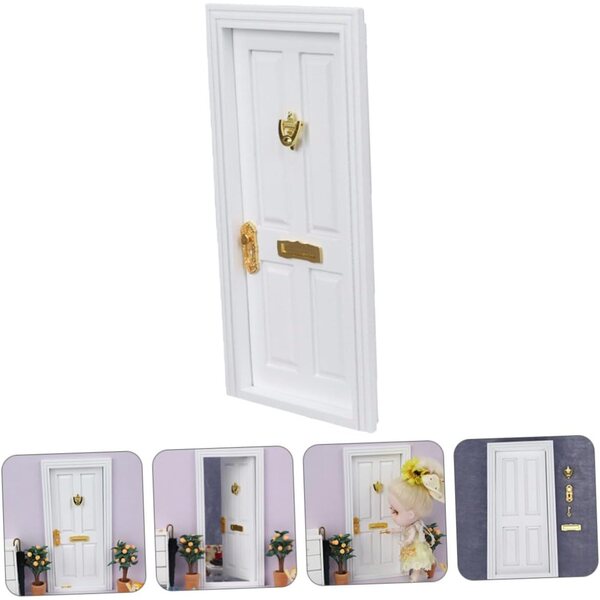 Mini Porta in Legno Bianca 4 Scomparti per Casa delle Bambole e Progetti Fai-da-Te