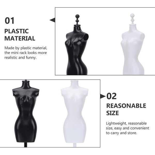 SOIMISS Support Robusto per Abiti bambole, 4 pezzi in Plastica per Esposizione e Conservazione