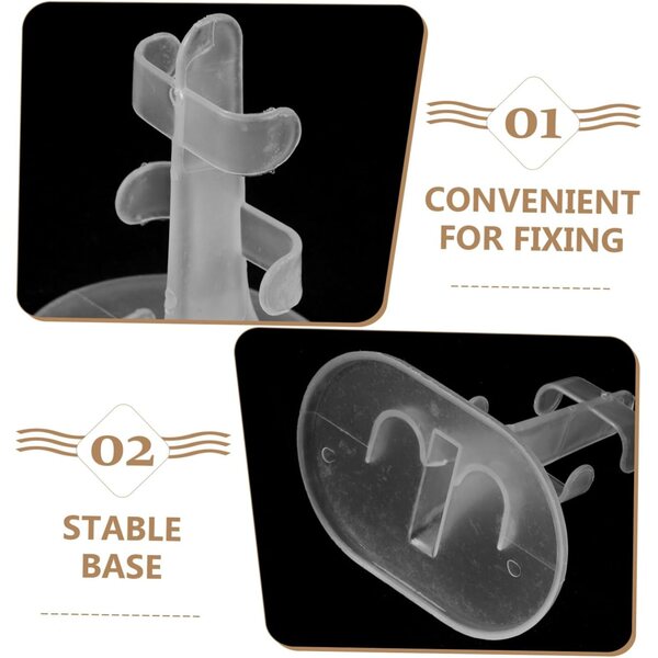 Set 10 supporti per bambole stabili e portatili in plastica bianca Uonlytech