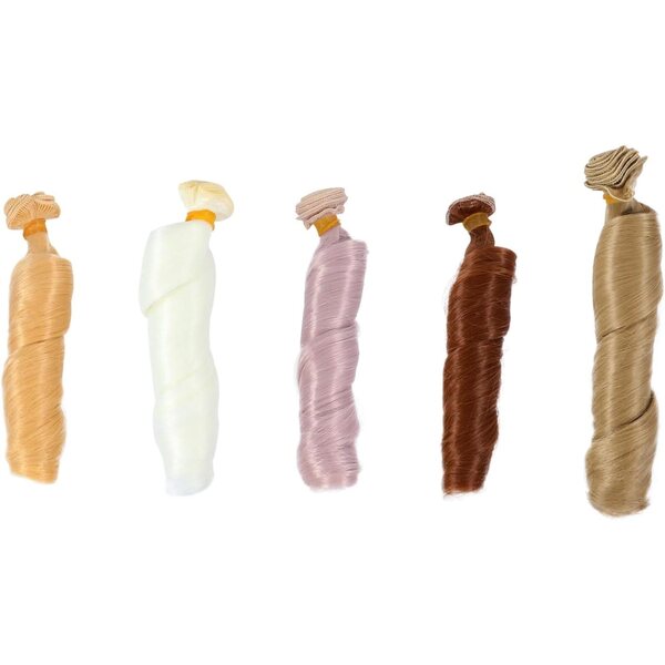 NOLITOY Set 5 Perruques per Bambole Resistenti al Calore in Capelli Sintetici