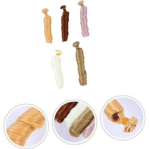 NOLITOY Set 5 Perruques per Bambole Resistenti al Calore in Capelli Sintetici