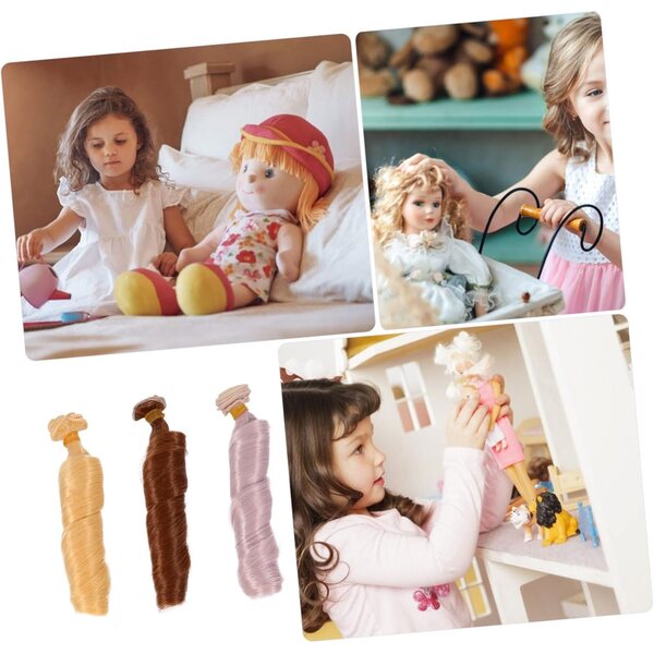 NOLITOY Set 5 Perruques per Bambole Resistenti al Calore in Capelli Sintetici