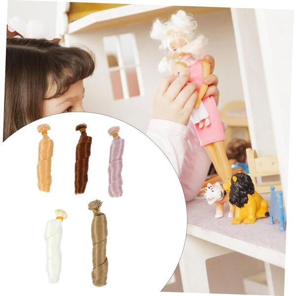 NOLITOY Set 5 Perruques per Bambole Resistenti al Calore in Capelli Sintetici