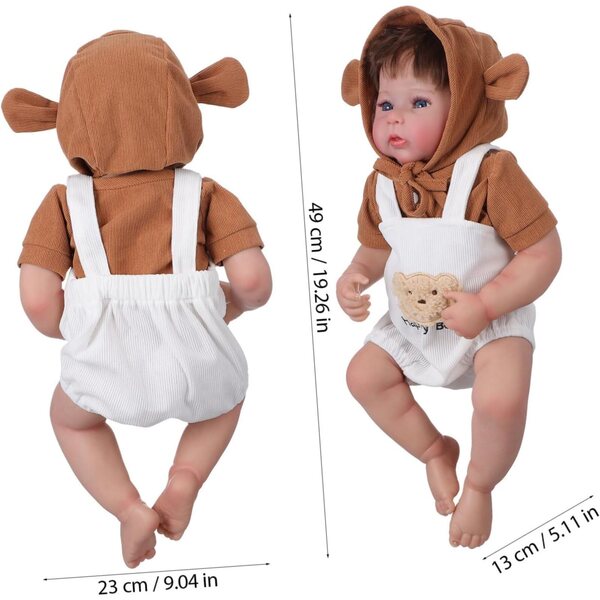 Bambola realistica per neonato o bambina con kit per la pappa e vestiti - regalo ideale