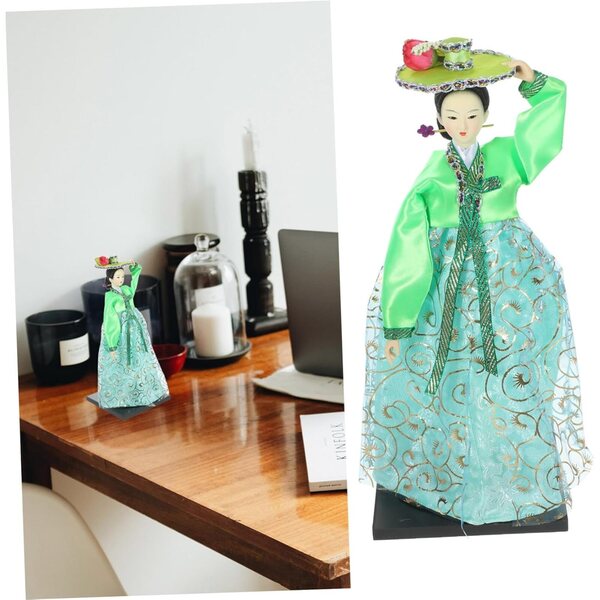 SOIMISS bambola Hanbok coreana in seta – statuetta decorativa fatta a mano e souvenir culturale