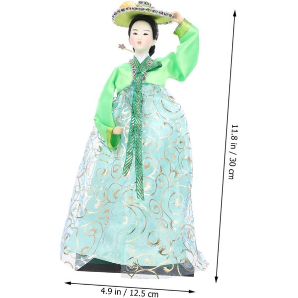 SOIMISS bambola Hanbok coreana in seta – statuetta decorativa fatta a mano e souvenir culturale