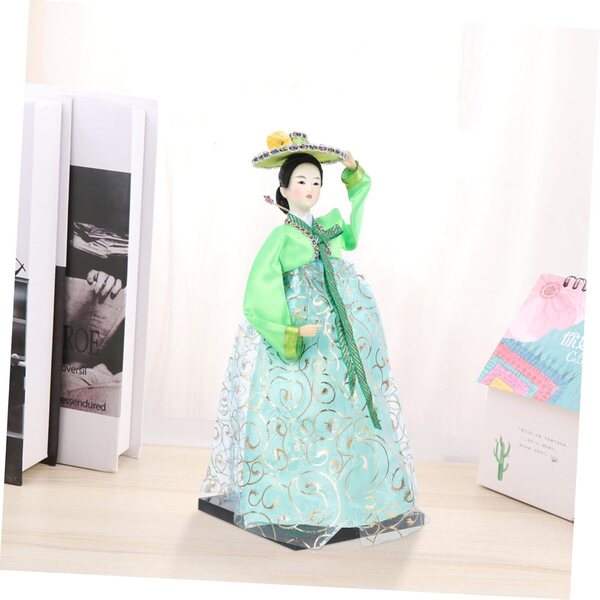 SOIMISS bambola Hanbok coreana in seta – statuetta decorativa fatta a mano e souvenir culturale