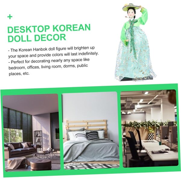 SOIMISS bambola Hanbok coreana in seta – statuetta decorativa fatta a mano e souvenir culturale