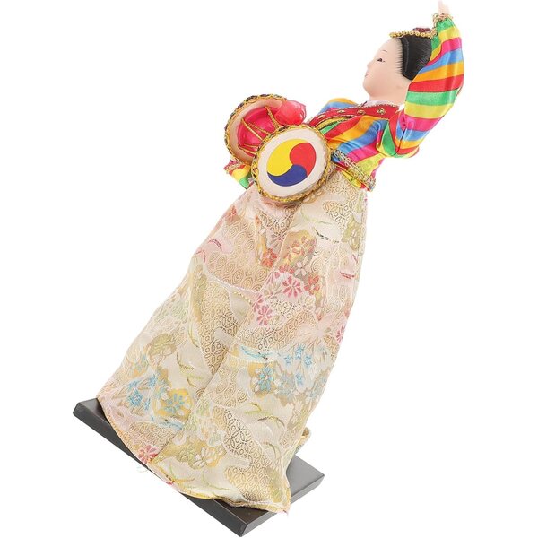 Bambola Hanbok coreana fatta a mano in seta - Miniatura tradizionale per la decorazione d'interni