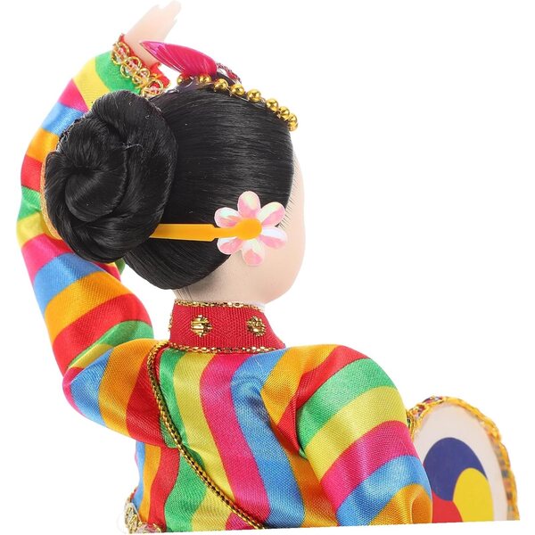 Bambola Hanbok coreana fatta a mano in seta - Miniatura tradizionale per la decorazione d'interni
