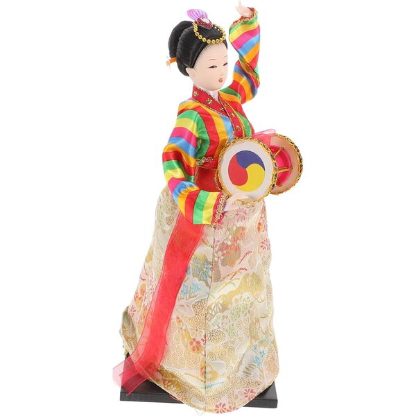 GALPADA Bambola tradizionale coreana in seta - Decorazione artigianale Hanbok 30 cm