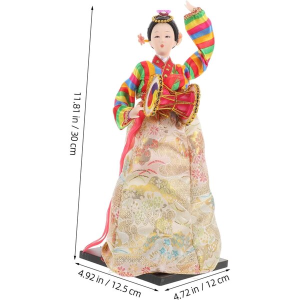 GALPADA Bambola tradizionale coreana in seta - Decorazione artigianale Hanbok 30 cm