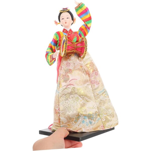 GALPADA Bambola tradizionale coreana in seta - Decorazione artigianale Hanbok 30 cm