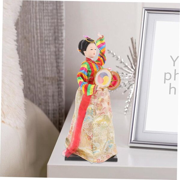 GALPADA Bambola tradizionale coreana in seta - Decorazione artigianale Hanbok 30 cm
