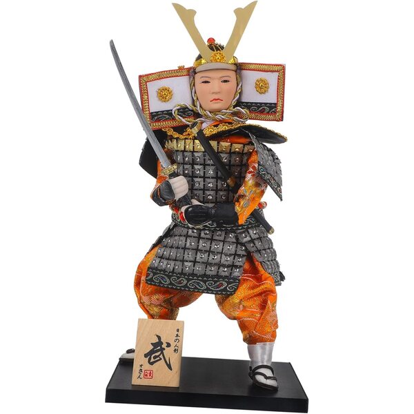 bambole Samouraï Japonaise in Legno e Tessuto - Decorazione Tradizionale Elegante