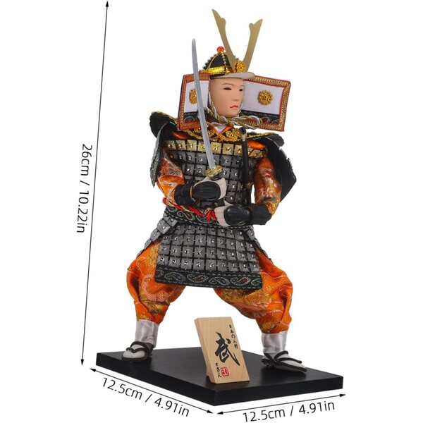 bambole Samouraï Japonaise in Legno e Tessuto - Decorazione Tradizionale Elegante