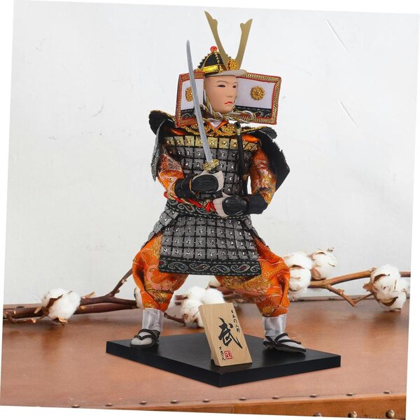 bambole Samouraï Japonaise in Legno e Tessuto - Decorazione Tradizionale Elegante