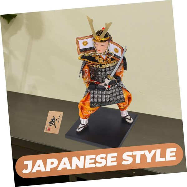 bambole Samouraï Japonaise in Legno e Tessuto - Decorazione Tradizionale Elegante
