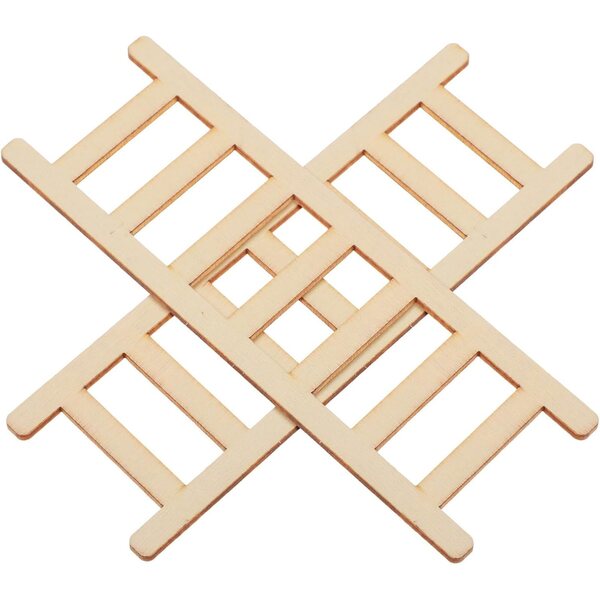 Mini-Holzleiter 2-teilig für Puppenhaus, realistisches und kompaktes Design