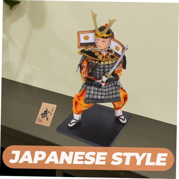 Bambola samurai giapponese in tessuto, ornamento interno, arredamento giapponese per ufficio